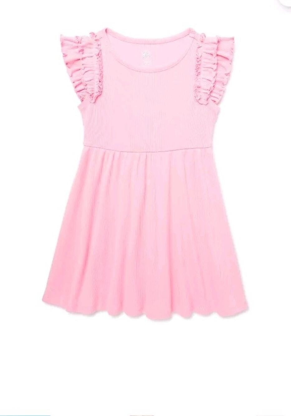 Wonder Nation Toddler Girl Play Dress with Flutter Sleeves, Size 12M